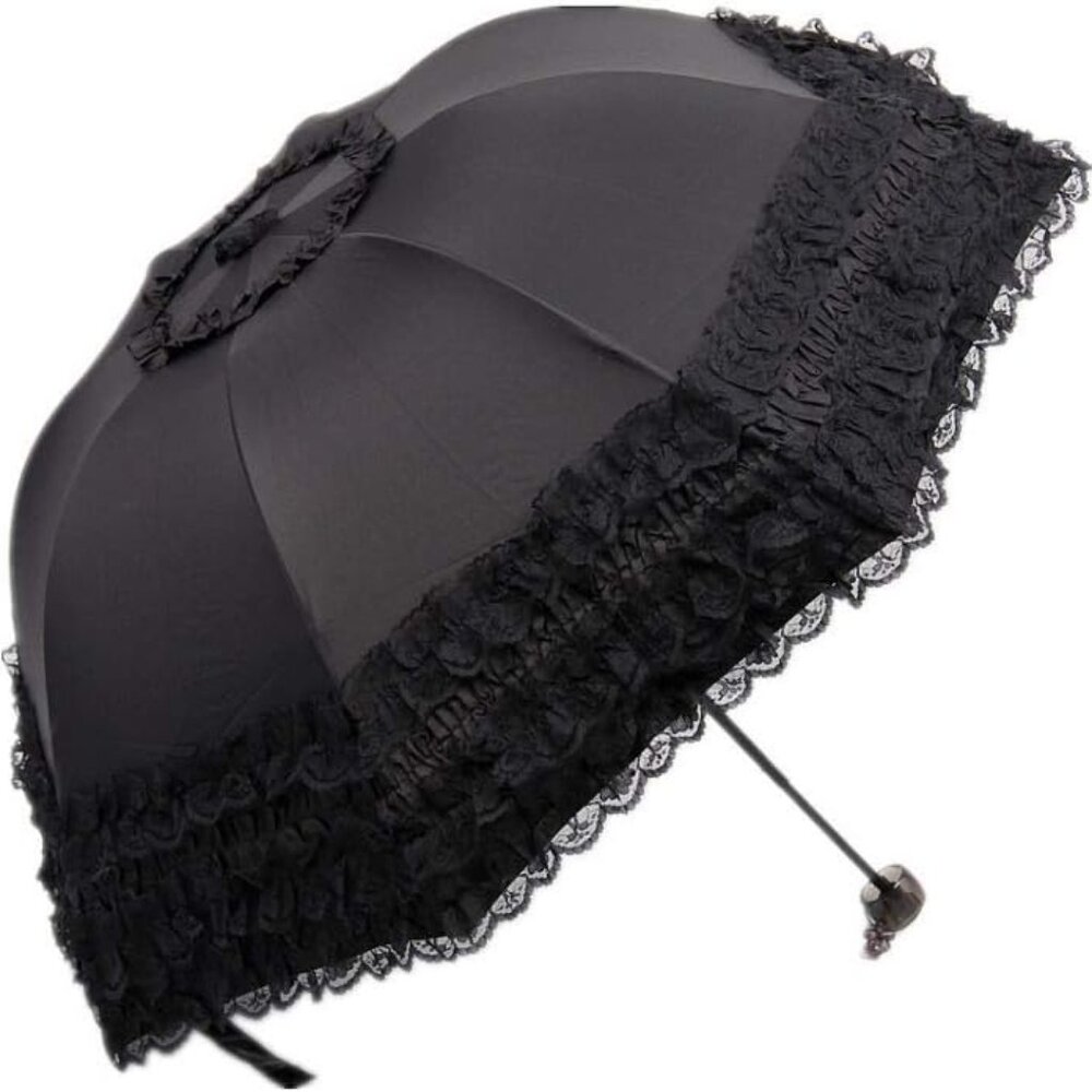 Folding Umbrella Travel Umbrella Folding Uv Resistance Lace Parasol Umbrella Sun